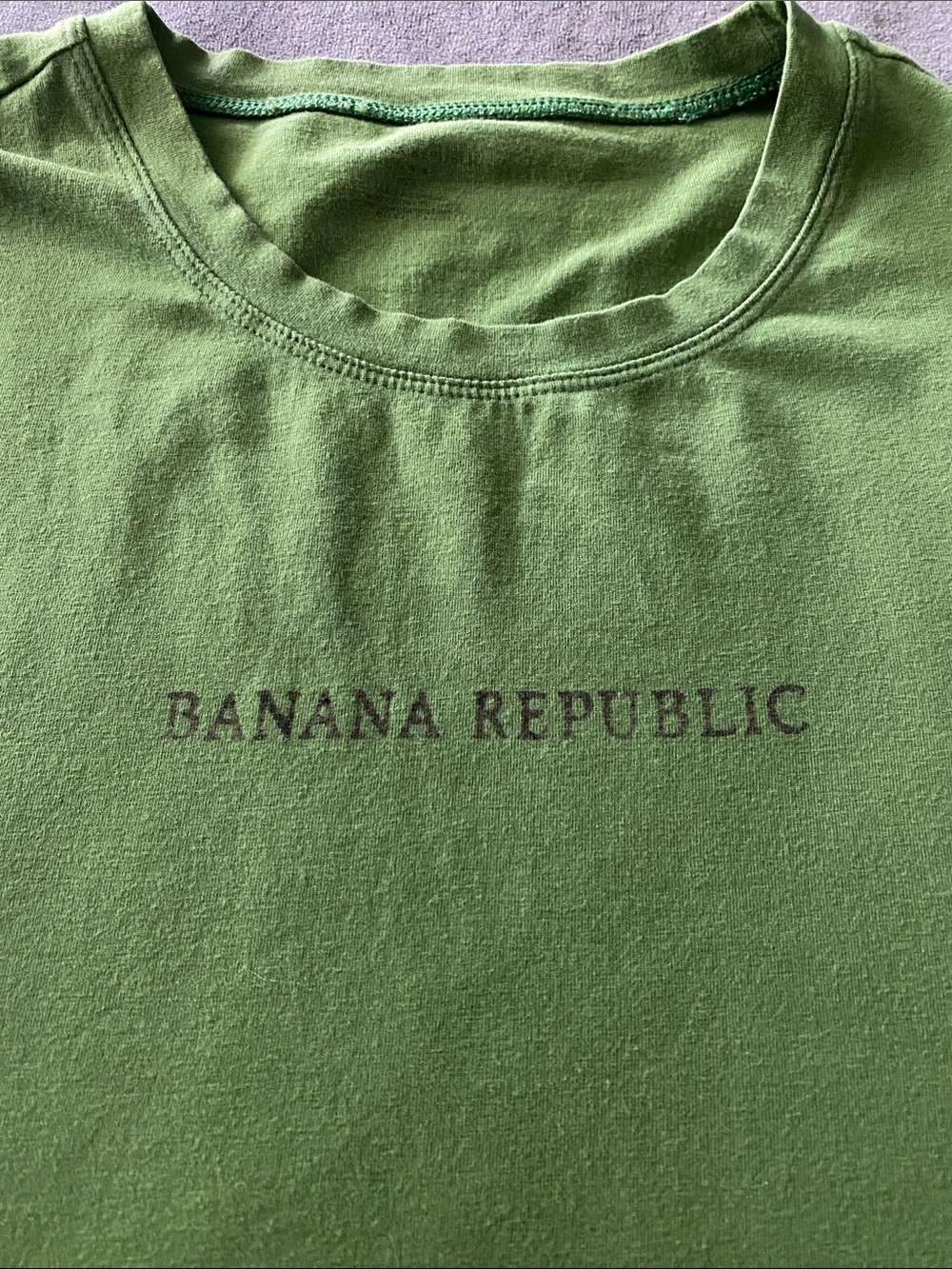 Banana Republic Olive Green Logo Crewneck Tee